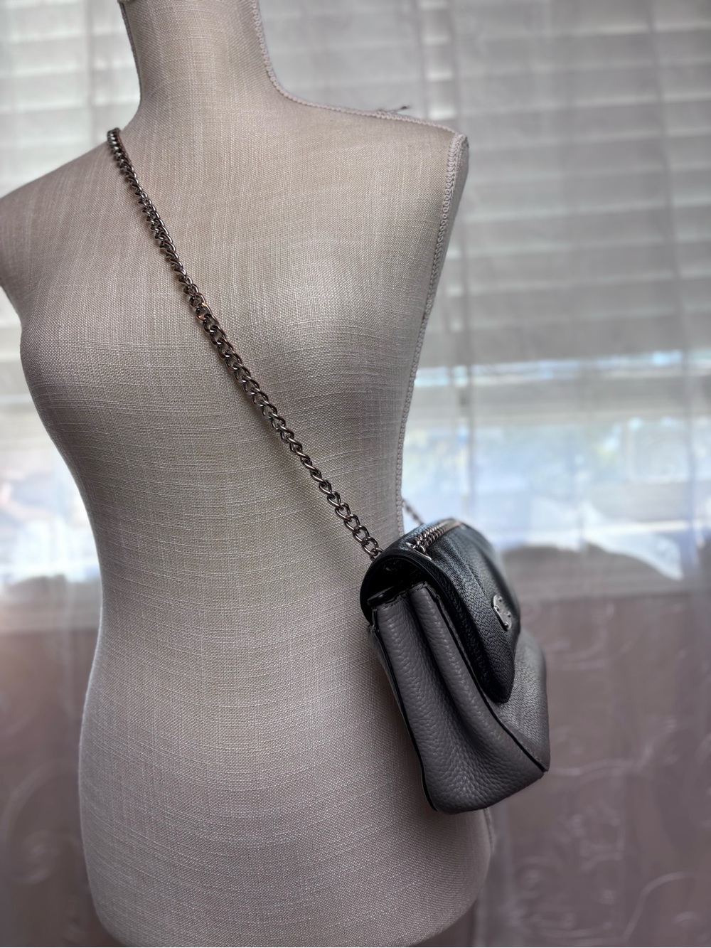 Michael Kors Black & Gray Pebbled Leather Crossbody or Shoulder Bag - Picture 4 of 16